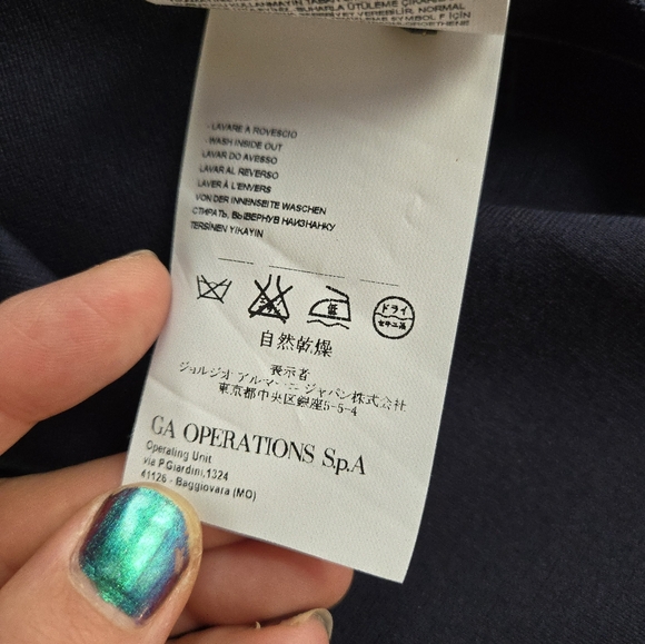 Armani Collezioni Milano Jersey Faux Wrap Navy Midi Dress Minimalist - Picture 12 of 16